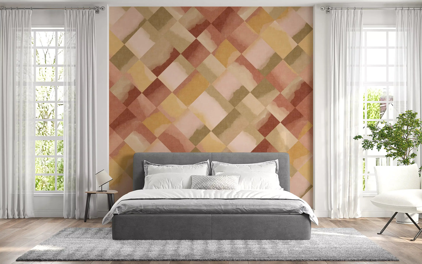 Relax Sunset Painted Checker Mural Wall Mural