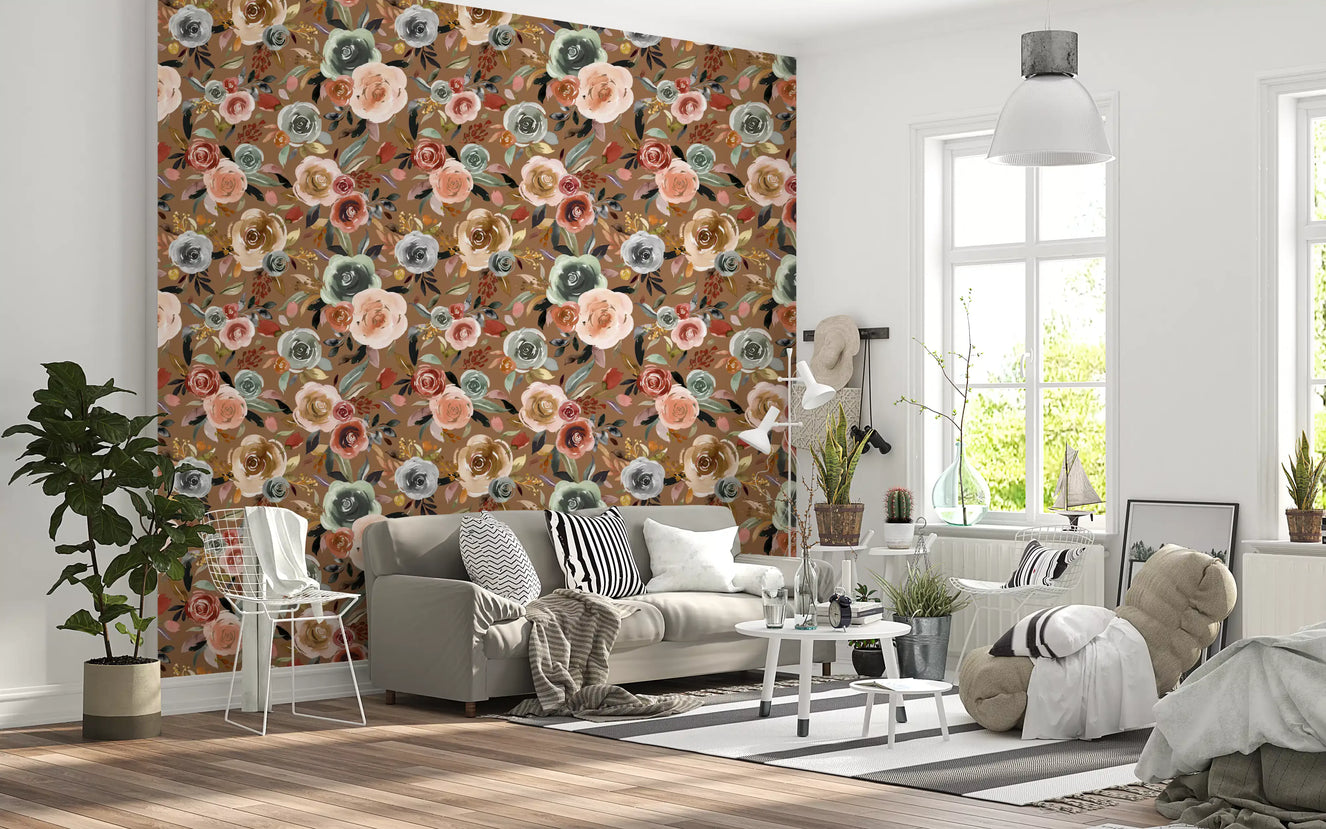 Earthy Bloom Medley Wallpaper⁠