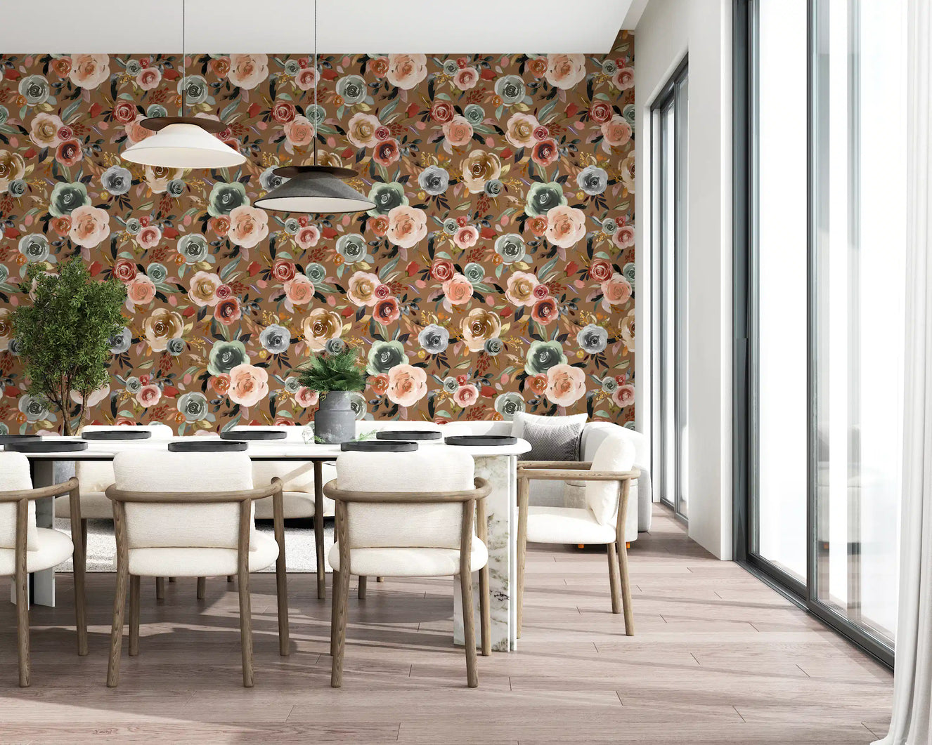 Earthy Bloom Medley Wallpaper⁠