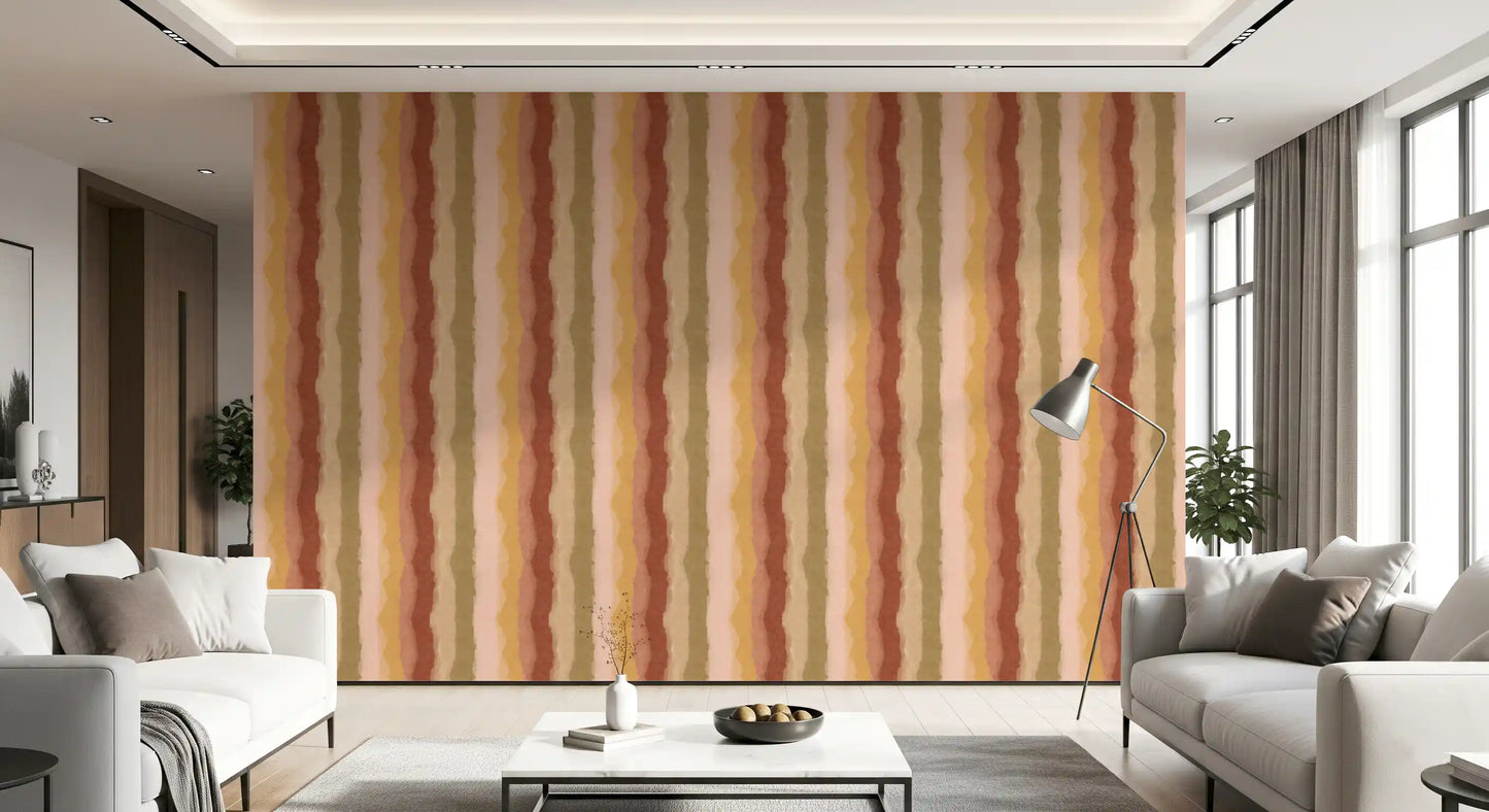 Papier peint Rayures Peintes Coucher de Soleil Relax