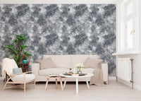 Silvered Mist Wallpaper with scattered white dots and watercolour grey movement