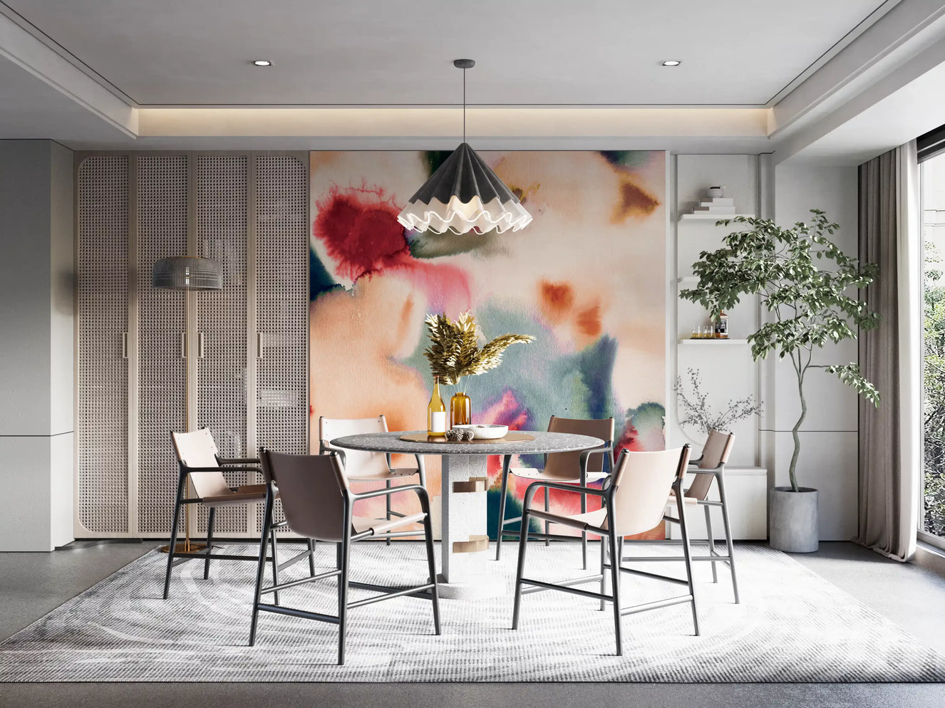 Abstract Watercolor Flow Wall Mural
