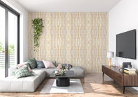 Earthen Rhythm wallpaper in soft beige bands with a calm textured finish