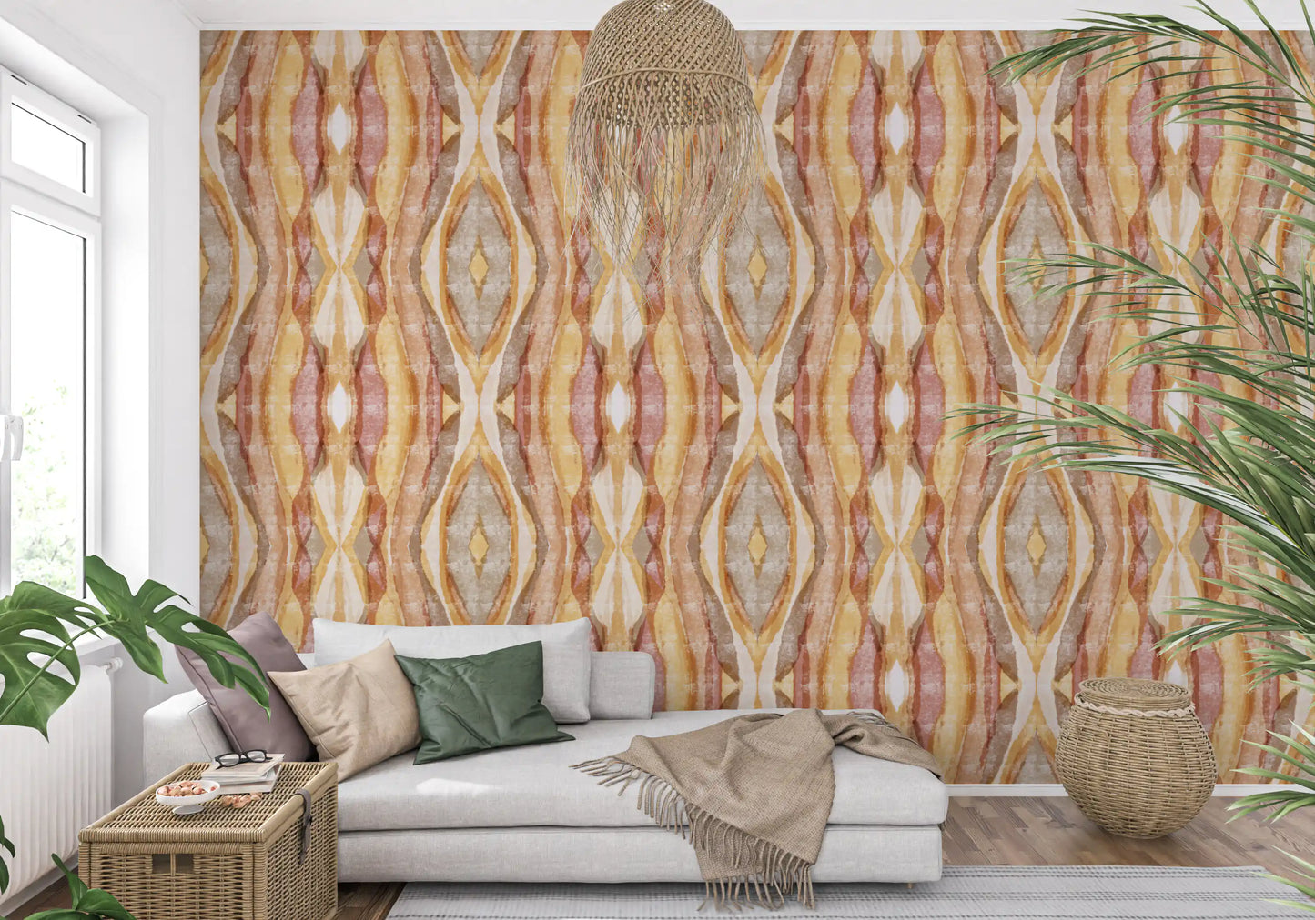 Soft stripe wallpaper showing golden rhythm bands and earthy movement