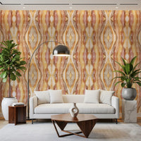 Office area abstract stripes Wallpaper in warm layered neutral tones