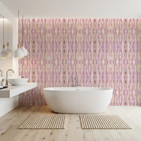 Bathroom Blush Mirage Stripes Wallpaper in airy pink neutral layers