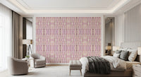Abstract stripes wallpaper with blush bands and a soft chalky finish