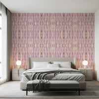 Blush wallpaper pattern with Mirage stripes and balanced vertical flow