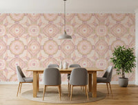 Watercolor abstract wallpaper with pale symmetry and calm blush colour flow