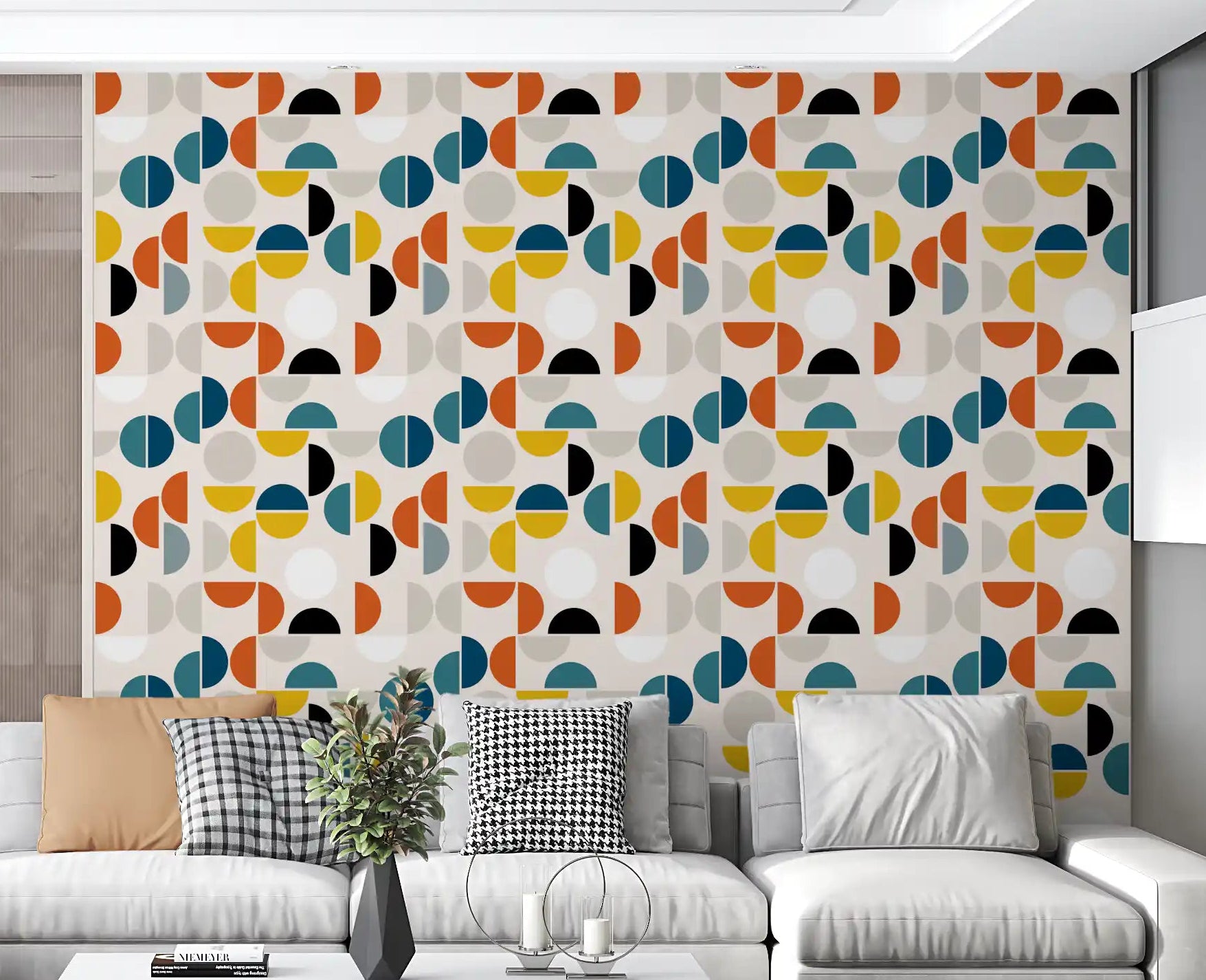 Geometric Rhythm Wallpaper for Retro Shape Wall Style