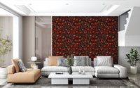 Tones shift through reds, bronzes and shadow on this Pomegranate Nocturne wallpaper.