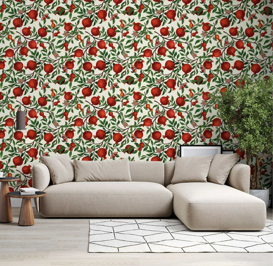 Pomegranate & Butterfly Garden Wallpaper⁠