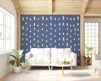 Vertical rows of pale specks ripple over a Mid Century Seed Dots wall mural.