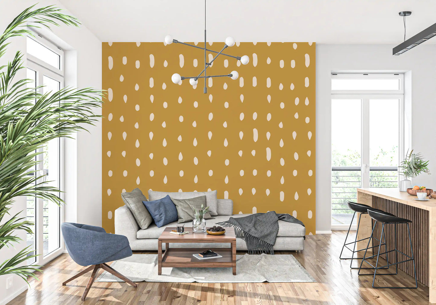 Mid Century Seed Dots Senneps Tapet Vægmural
