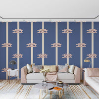 Staggered knots break the cream stripes evenly across the Nautical Rope Stripe wallpaper.
