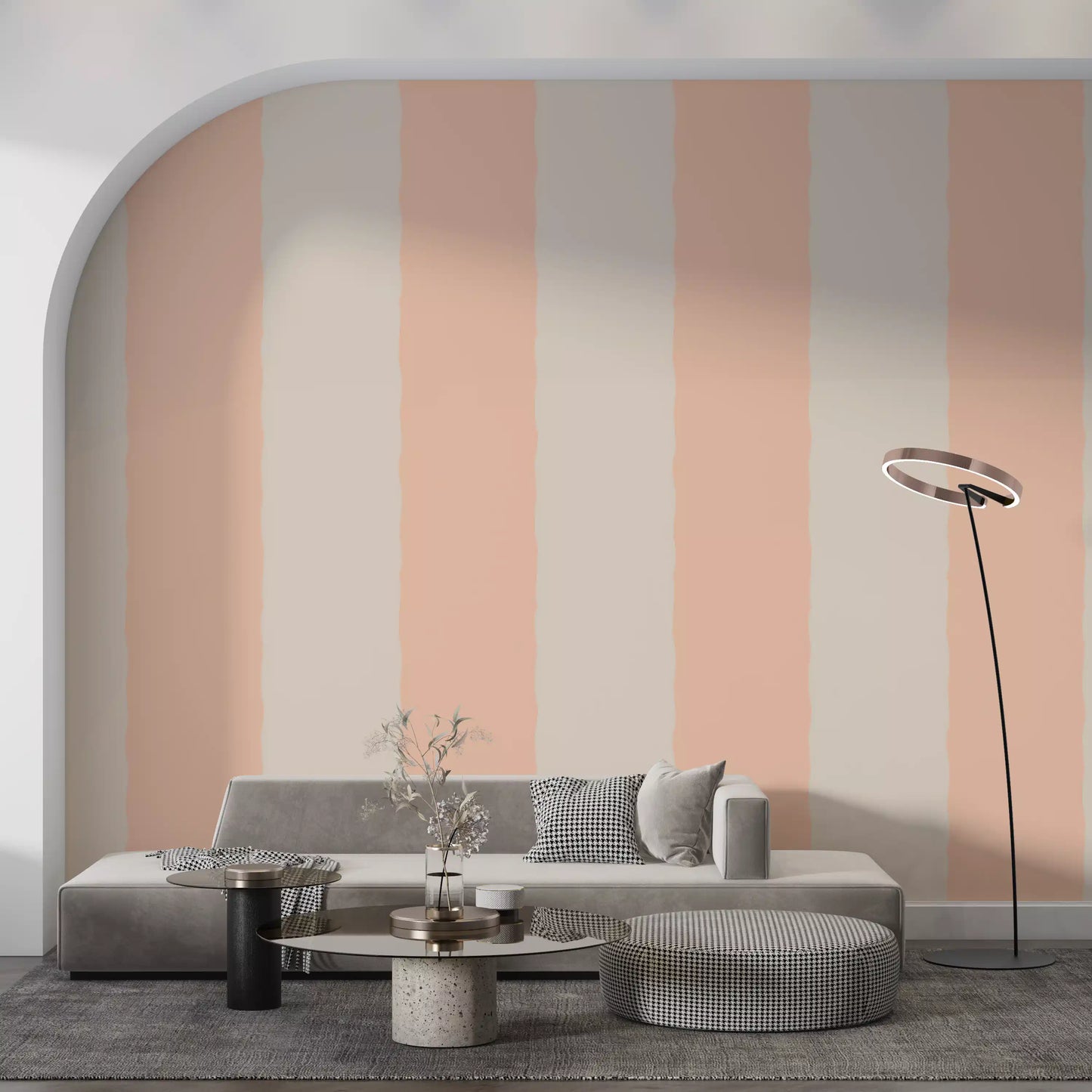 Blush Pink Stripe tapet Grandmillennial tapet⁠