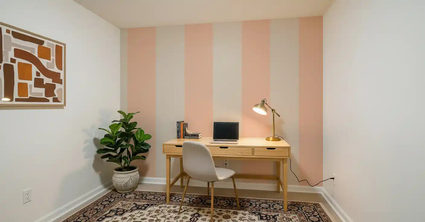 Blush Pink Stripe tapet Grandmillennial tapet⁠
