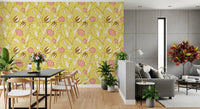 Smørgul Chintz Blomstret Tapet Vintage Botanisk Tapet⁠