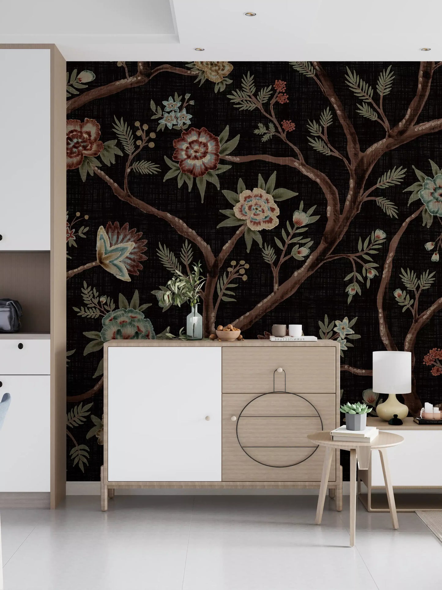 Never Ending Tree Chintz Revival Mørk Vægmaleri