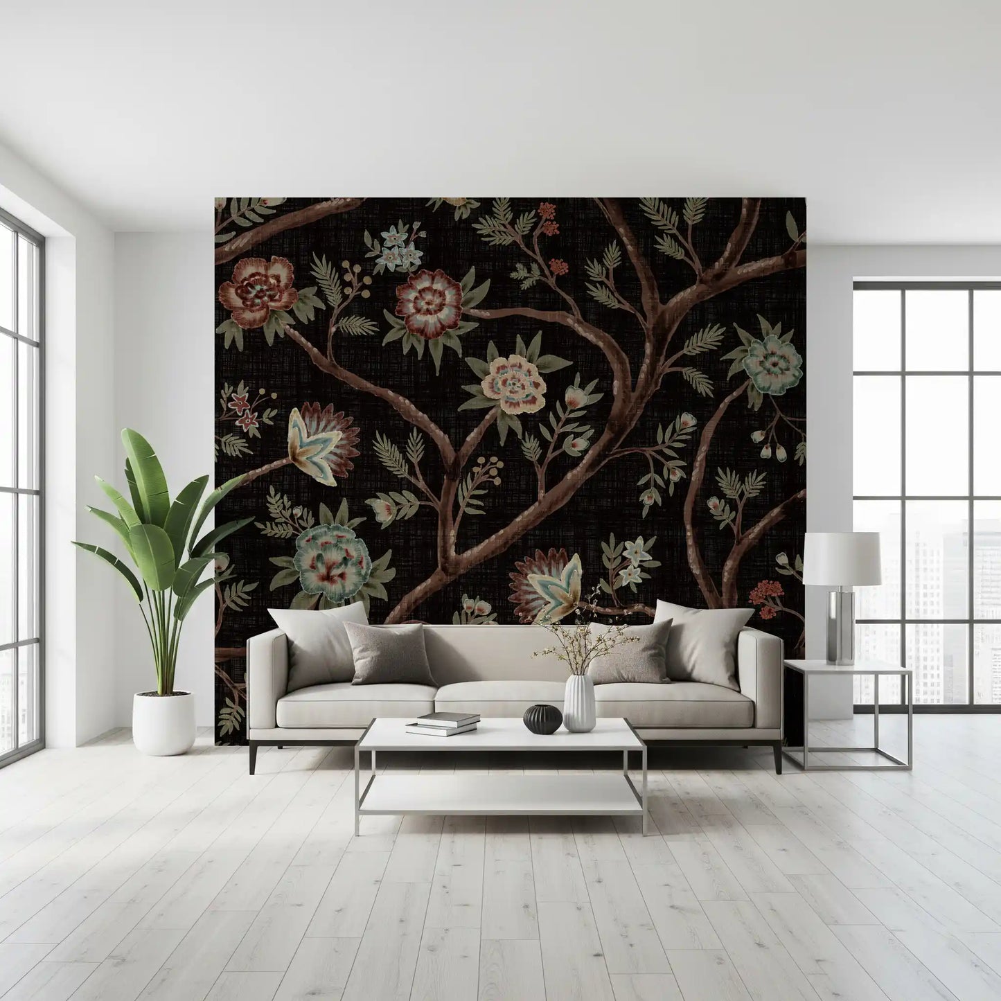 Never Ending Tree Chintz Revival Mørk Vægmaleri