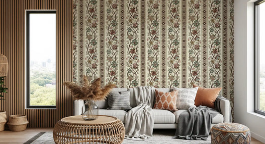Trailing Chintz Vintage Erbstück Streifen Helle Tapete