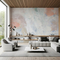 Soft Serenade Pastel Brushstrokes Wallpaper Wall Mural