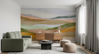 Serene Terracotta and Sage Painted Hills Wallpaper Wall Mural