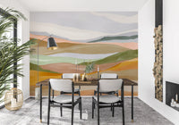 Serene Terracotta and Sage Painted Hills Wallpaper Wall Mural