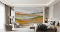 Serene Terracotta and Sage Painted Hills Wallpaper Wall Mural
