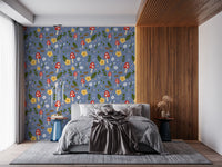 Whimsical Forest Mushroom & Wildflower Wallpaper Wallpaper⁠