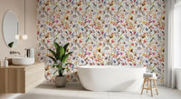 Künstlerische Aquarell-Wildblumenwiese Tapete Tapete