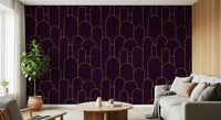 Carta da parati Retro Glamour Plum Noir Arches