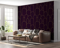 Carta da parati Retro Glamour Plum Noir Arches