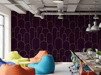 Carta da parati Retro Glamour Plum Noir Arches
