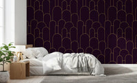 Carta da parati Retro Glamour Plum Noir Arches