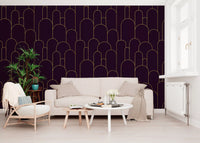 Carta da parati Retro Glamour Plum Noir Arches