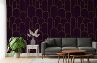 Carta da parati Retro Glamour Plum Noir Arches