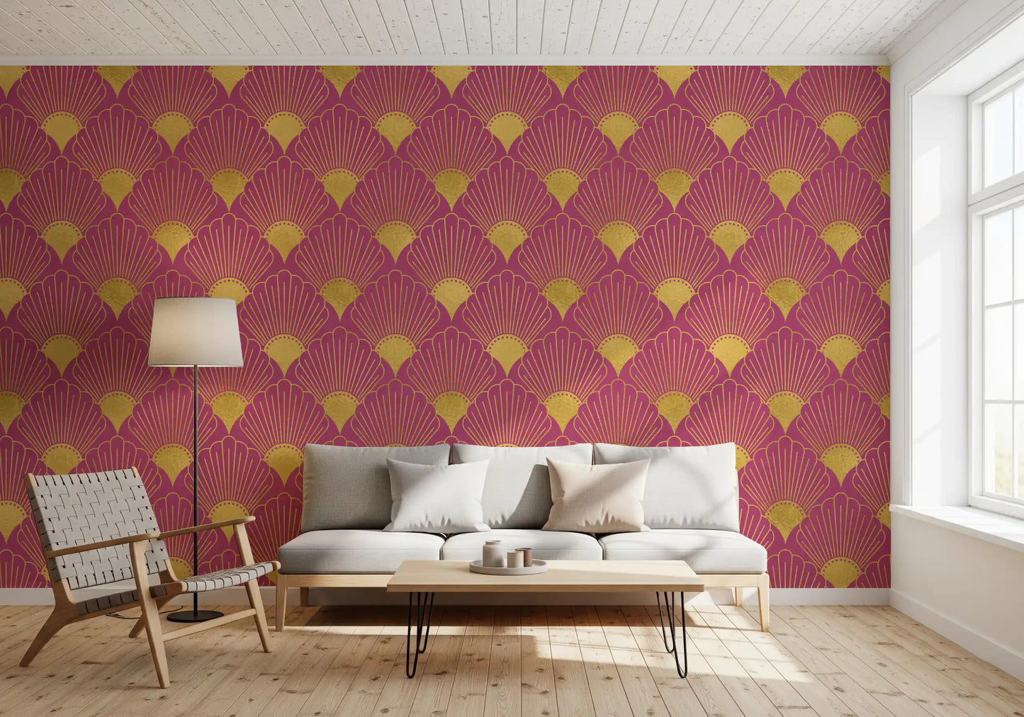 Tapet Gatsby Glamour Art Deco cu evantai