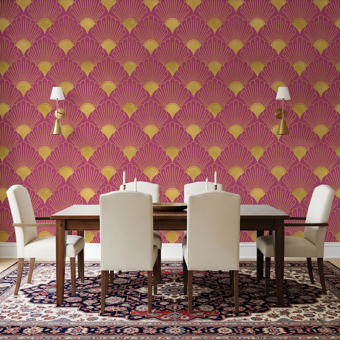 Tapet Gatsby Glamour Art Deco cu evantai