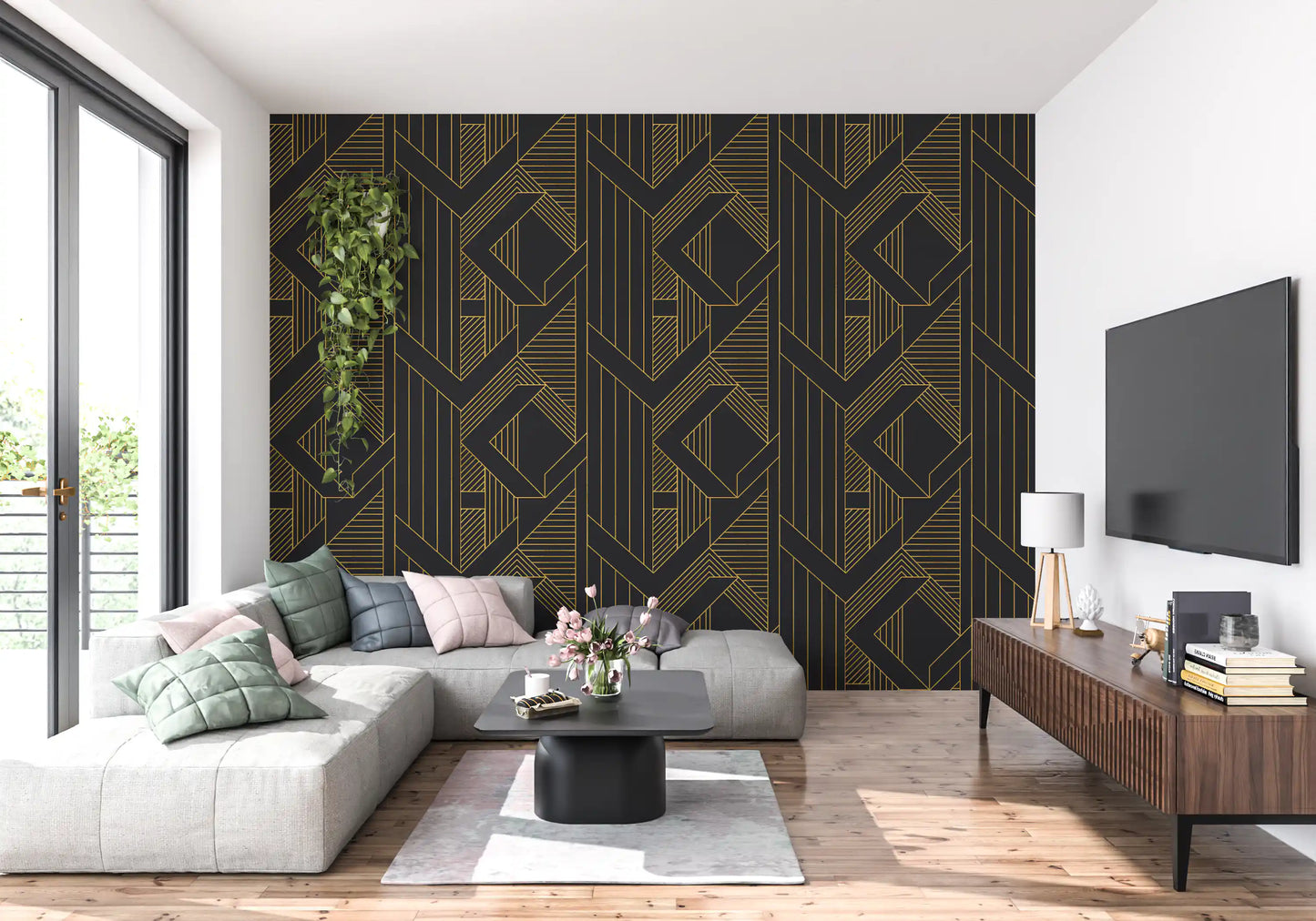Golden Era Art Deco geometrische Tapete