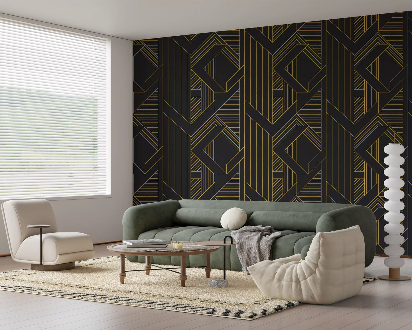 Golden Era Art Deco geometrische Tapete