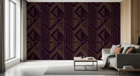 Gatsby Glamour Art Deco Violett & Gold Tapete