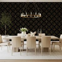 Golden Gatsby Art Deco Geometric Wallpaper