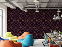 Sharp angular layout of Art Deco Gold and Plum Geometric Wallpaper concept