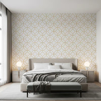 Refined structured grid from Modern Luxe Gold and White Lattice Wallpaper theme