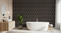 Metallic wallpaper Elegant Golden Leaf Art Deco Wallpaper