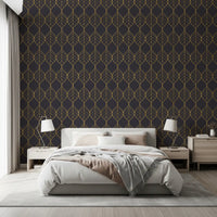 Elegant gold surface Elegant Golden Leaf Art Deco Wallpaper