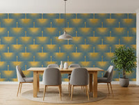 Light decorative surface blue gold crane balanced design