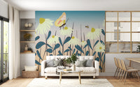 Sunny Day Daisy Garden Vægmural Vægmural