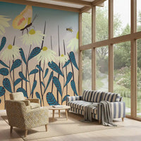 Sunny Day Daisy Garden Vægmural Vægmural